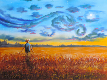 Schilderij getiteld "Van Gogh dreams of…" door Gordon Bruce, Origineel Kunstwerk, Olie