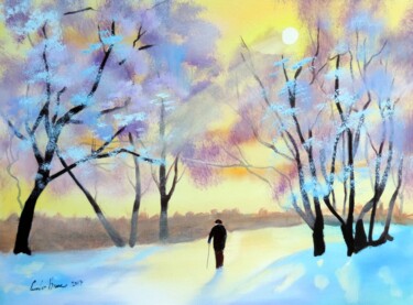Painting titled "winter light" by Gordon Bruce, Original Artwork, Oil