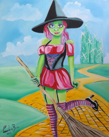 Pittura intitolato "Wicked Witch Wizard…" da Gordon Bruce, Opera d'arte originale, Olio