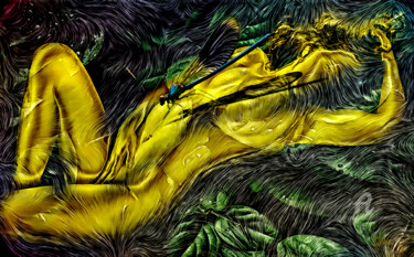 Digitale Kunst mit dem Titel "behind curtains" von Gor Don(Gnie), Original-Kunstwerk, Digitale Malerei