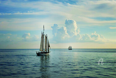 Fotografie getiteld "sailboats florida" door Gor Don(Gnie), Origineel Kunstwerk, Digitale fotografie