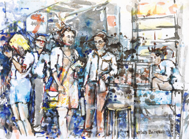 Pittura intitolato "Urban Bangkok" da Gordonartist1, Opera d'arte originale, Acrilico