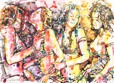 Peinture intitulée "On the dance floor" par Gordonartist1, Œuvre d'art originale, Acrylique