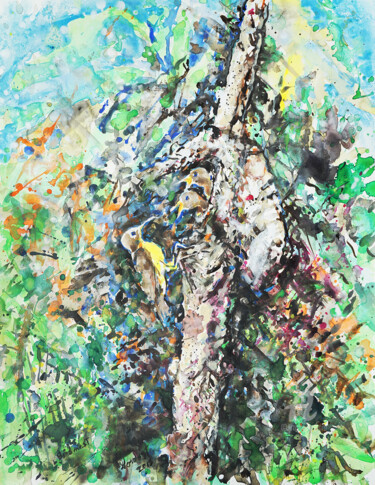 Картина под названием "Birdnest" - Gordonartist1, Подлинное произведение искусства, Акрил