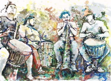 Painting titled "The band played on" by Gordonartist1, Original Artwork, Acrylic