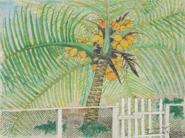 Pintura titulada "Tree … Mersing, Mal…" por Gordonartist1, Obra de arte original, Acuarela