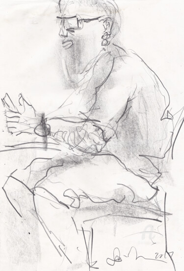 Drawing titled "Bearded man (untitl…" by Gordonartist1, Original Artwork, Pencil