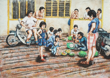 Pintura intitulada "Durian on a Sunday…" por Gordonartist1, Obras de arte originais, Acrílico