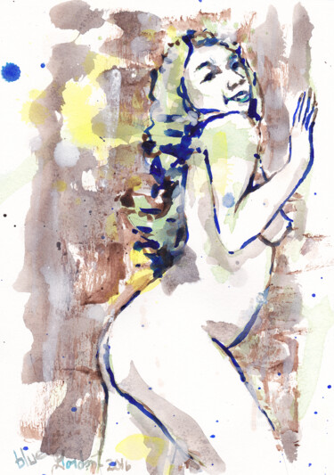 Картина под названием "Blue sm" - Gordonartist1, Подлинное произведение искусства, Акрил