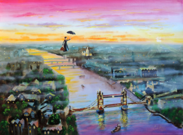 Painting titled "Mary Poppins painti…" by Gordon Bruce, Original Artwork, Oil