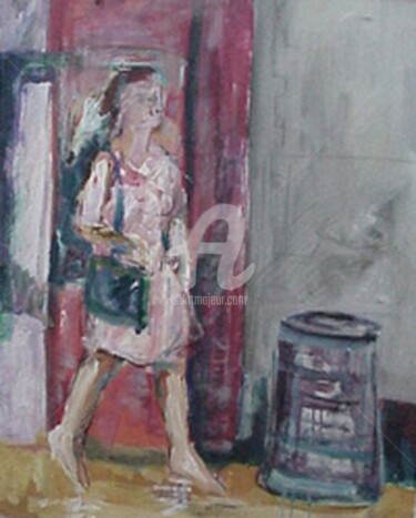 Pittura intitolato "-passeggiata-" da Bruno, Opera d'arte originale, Olio