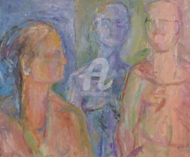 Painting titled "amiche" by Bruno, Original Artwork, Oil