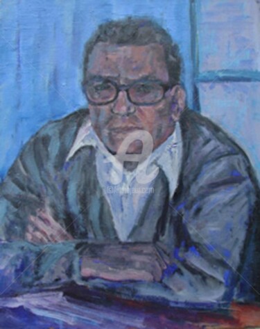 Painting titled "papà Romolo" by Bruno, Original Artwork, Oil