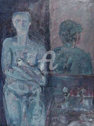 Pittura intitolato "donna nel bagno" da Bruno, Opera d'arte originale, Olio