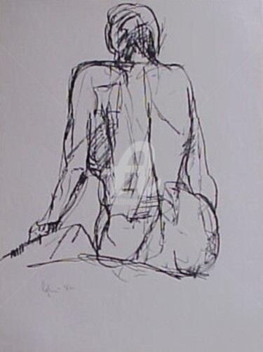 Disegno intitolato "studio di nudo" da Bruno, Opera d'arte originale, Inchiostro