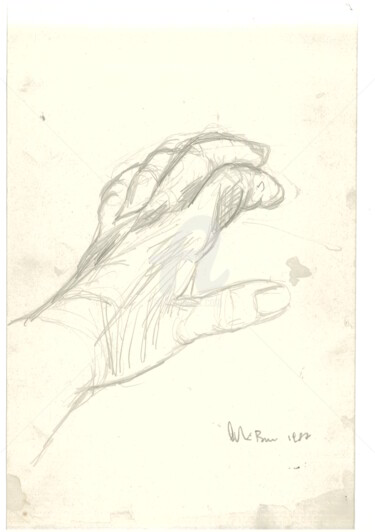 Drawing titled "studio-di-mano" by Bruno, Original Artwork, Pencil