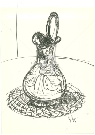 Drawing titled "vaso-artigianale" by Bruno, Original Artwork, Ink