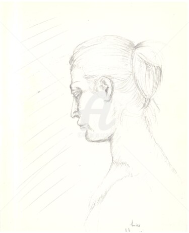 Drawing titled "luisa" by Bruno, Original Artwork, Pencil