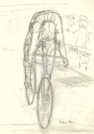 Drawing titled "arrivo-solitario" by Bruno, Original Artwork, Pencil