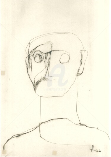 Disegno intitolato "giovane maschio" da Bruno, Opera d'arte originale, Inchiostro
