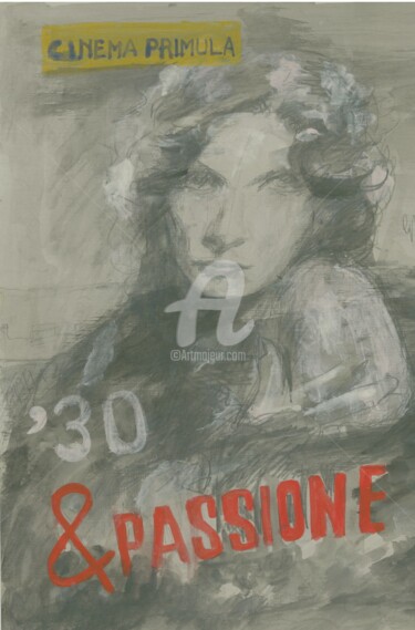Drawing titled "passione" by Bruno, Original Artwork, Pencil