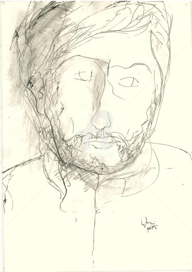 Drawing titled "walter" by Bruno, Original Artwork, Ink