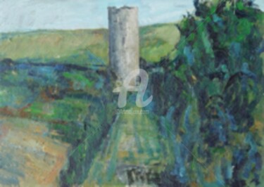 Painting titled "la-torre-di-goriano…" by Bruno, Original Artwork, Oil