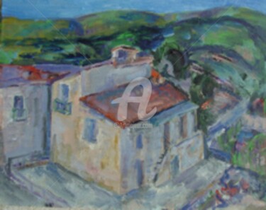 Pittura intitolato "la mia-casa-au-coll" da Bruno, Opera d'arte originale, Olio