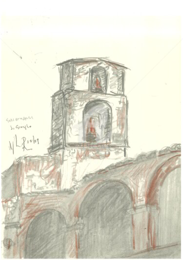 Drawing titled "campanile-di-s-gior…" by Bruno, Original Artwork, Pastel