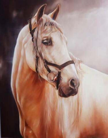 Pintura intitulada "caballo Ambar" por Gorka Gonzalez Crespo, Obras de arte originais, Óleo