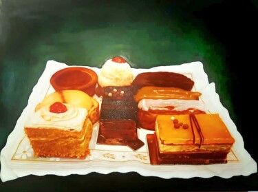 Pintura titulada "pasteles" por Gorka Gonzalez Crespo, Obra de arte original, Oleo Montado en Bastidor de camilla de madera