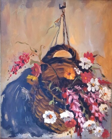 Pintura titulada "cesto" por Gorka Gonzalez Crespo, Obra de arte original, Oleo Montado en Bastidor de camilla de madera