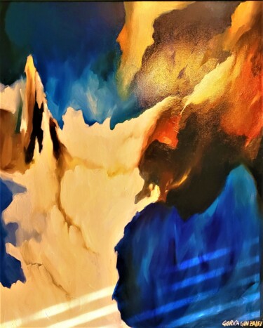 Painting titled "nuvola bianca" by Gorka Gonzalez Crespo, Original Artwork, Oil Mounted on Wood Stretcher frame