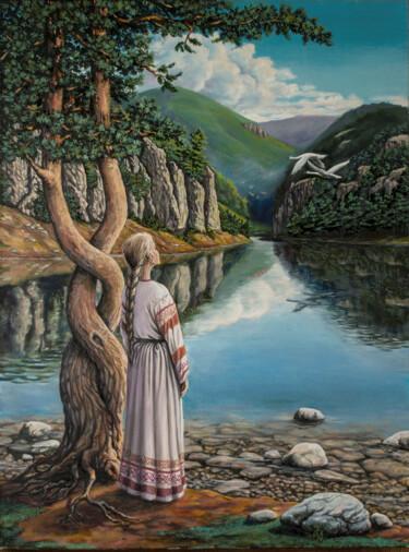 Pintura titulada "Swan Lake" por Goroboy, Obra de arte original, Oleo