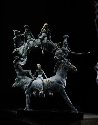 Skulptur mit dem Titel "world-of-misunderst…" von Goryunov, Original-Kunstwerk, Metalle
