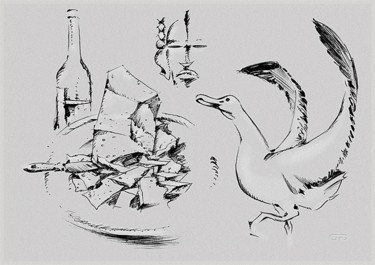 Рисунок под названием "Танец альбатроса во…" - Goshanik, Подлинное произведение искусства