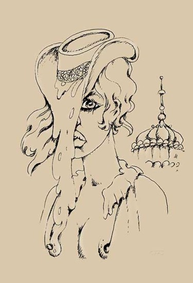 Рисунок под названием "Шляпка, стекающая н…" - Goshanik, Подлинное произведение искусства