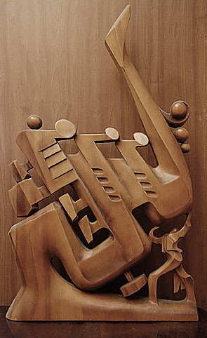 Sculpture titled "Саксофония." by Goshanik, Original Artwork, Wood