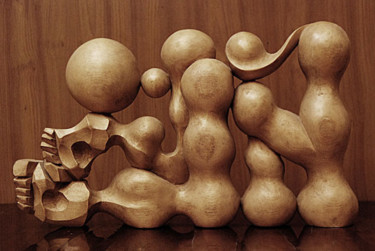 Sculptuur getiteld "Голкипер." door Goshanik, Origineel Kunstwerk, Hout