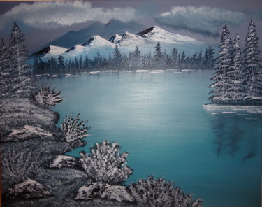 Painting titled "Winter" by Malgorzata Kuraczyk, Original Artwork