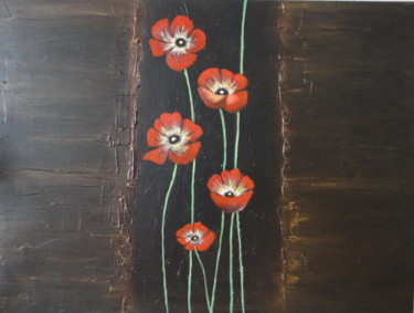 Painting titled "poppy seeds" by Malgorzata Kuraczyk, Original Artwork, Oil