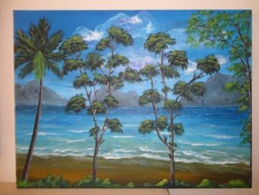 Painting titled "ocean" by Malgorzata Kuraczyk, Original Artwork, Oil