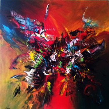 Painting titled "explosion" by Malgorzata Kuraczyk, Original Artwork