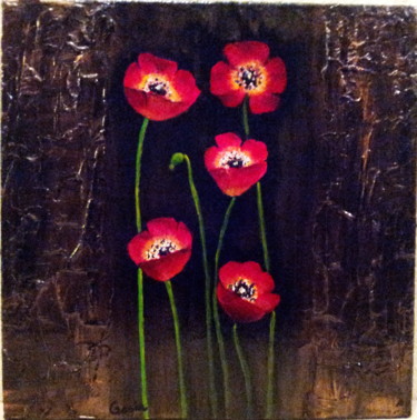Peinture intitulée "poppies" par Malgorzata Kuraczyk, Œuvre d'art originale, Acrylique