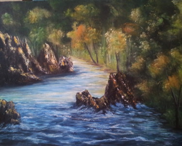 Peinture intitulée "River 2" par Malgorzata Kuraczyk, Œuvre d'art originale