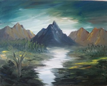 Painting titled "Land" by Malgorzata Kuraczyk, Original Artwork