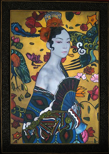 Malarstwo zatytułowany „L'Hyspano-Japonaise…” autorstwa Catherine Gosselin, Oryginalna praca, Olej