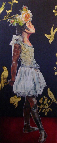 Painting titled "La Petite Danseuse" by Catherine Gosselin, Original Artwork, Oil Mounted on Wood Stretcher frame
