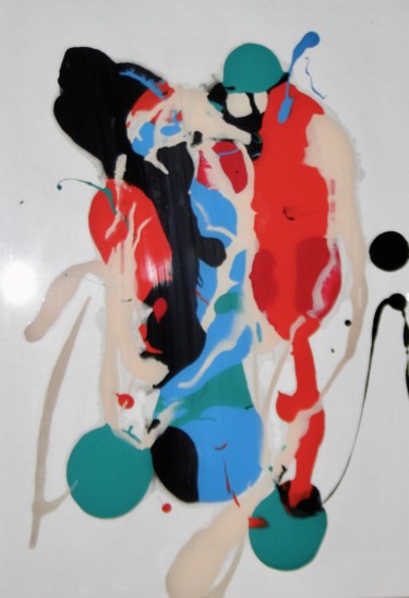 Картина под названием "Abstrait couleurs 4" - Valérie Gosse, Подлинное произведение искусства