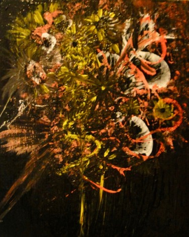 Painting titled "Fleurs en fête" by Valérie Gosse, Original Artwork, Acrylic